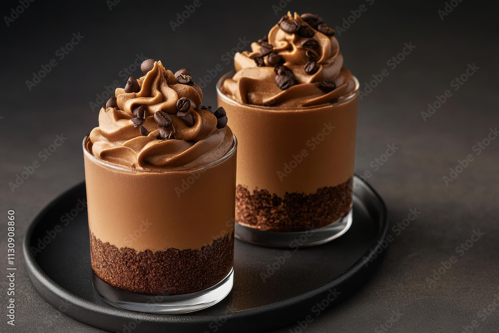 Poster a smooth mocha mousse design with light coffee tones blending seamlessly into deep cocoa shades.