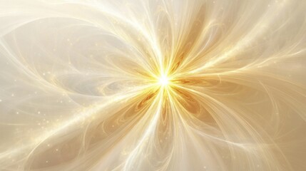 A radiant explosion of golden light, creating an ethereal swirl of soft colors and shimmering effects.