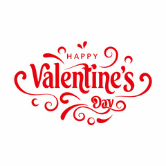 Happy valentine day typography design vector art illustration