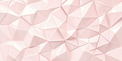 Soft pastel pink background with a futuristic triangular block structure. The 3D tile pattern on the wall creates a subtle, glowing effect, ideal for modern digital art or futuristic design projects.