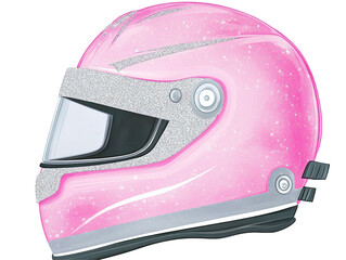 Fototapeta premium Stylish Pink Racing Helmet Design