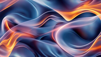 Obraz premium A mesmerizing abstract swirl of flowing colors, showcasing soft waves in shades of blue, orange, and white.