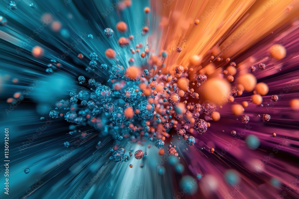 Aufkleber dynamic abstract energy field representing the impact of surrealism digital art conceptual visualiza