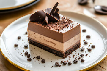 Mocha mousse texture with bold espresso layers, glossy chocolate finishes, and airy frothy patterns.