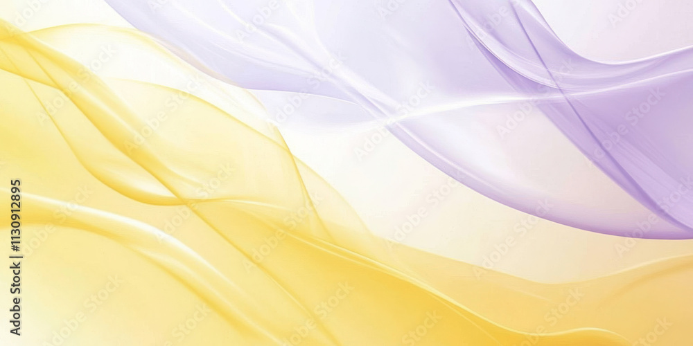 Poster bright yellow and soft lavender abstract background with flowing curves and delicate gradients. the 
