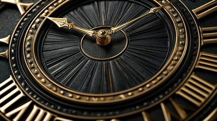 Obraz premium New Year's Eve clock face, striking twelve, golden tones, 3D illustration , closes up