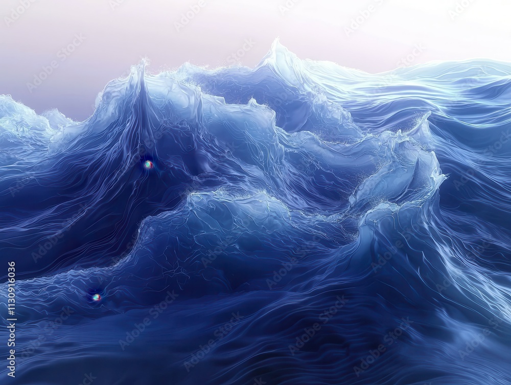 Aufkleber fluid dynamics abstract waves and ocean currents in a captivating art installation