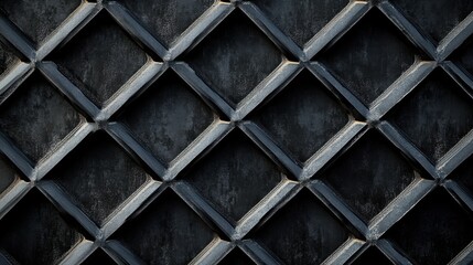 Abstract textured wall with a modern diamond pattern in black and gray tones.