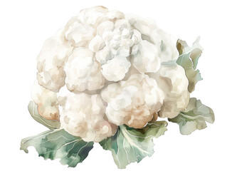 Fresh Cauliflower on Transparent Background