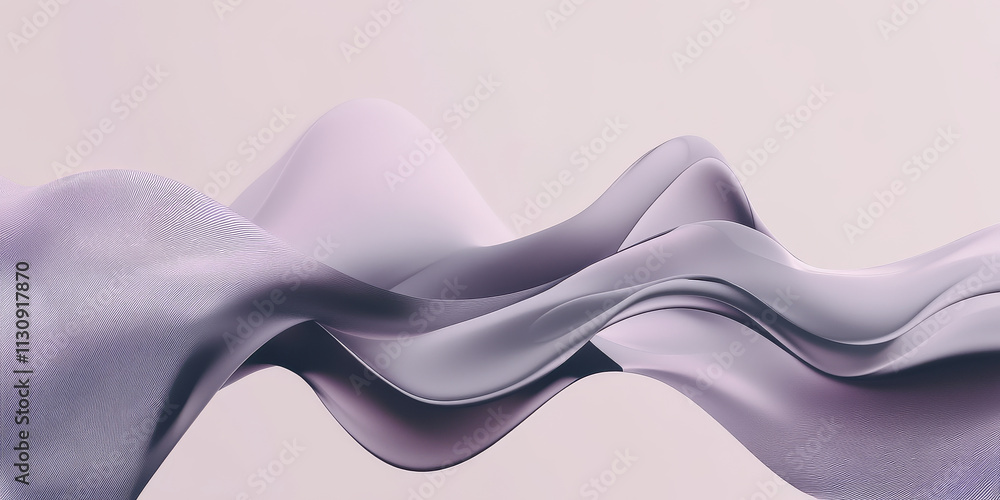 Poster light plum background with a flowing wave illustration. gentle gray textures and smooth bends create