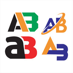 AB Logo Design Vector Art