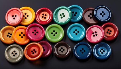 Fototapeta premium Set of buttons on a black background
