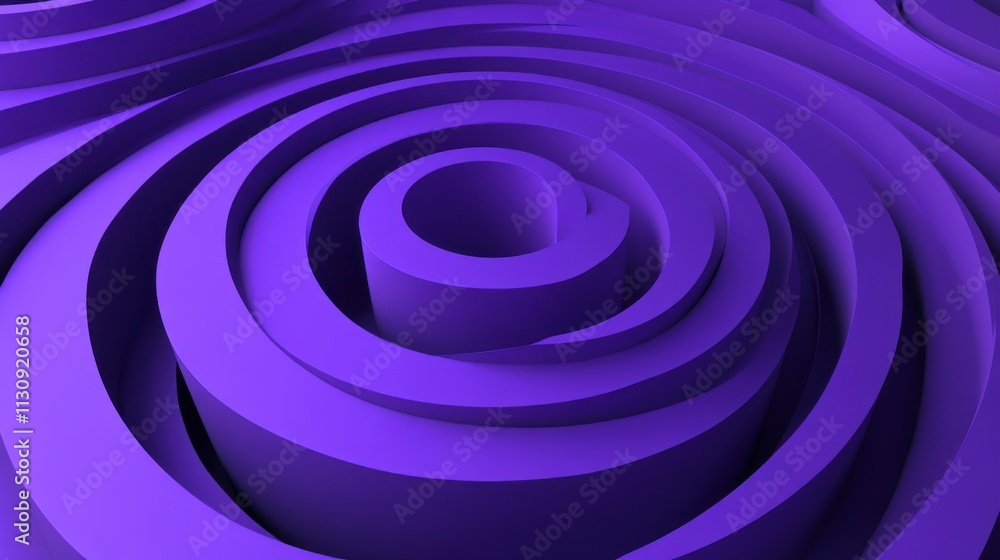 Poster an abstract composition of spiraling purple shapes creating a visually captivating depth.