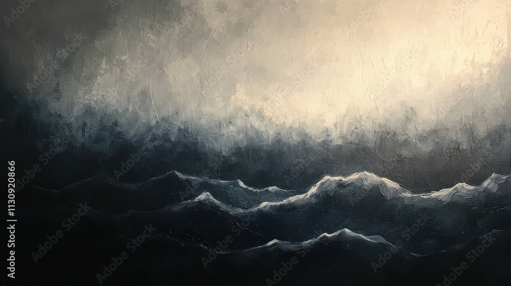 Poster subtle gradient of illuminating waves on dark canvas a creative abstract digital art perspective