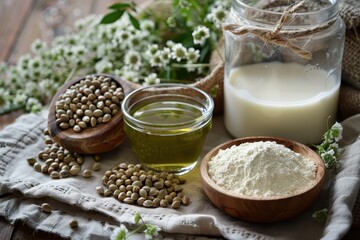 hemp oil milk powder seeds