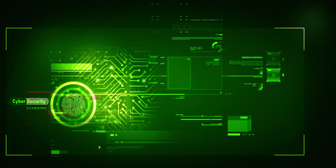 Obraz premium 2d Illustration Fingerprint Scanning Technology Concept 