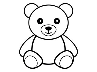 Teddy bear icon vector. Black silhouette of sitting toy bear isolated on a white background.  Teddy bear silhouette isolated white background