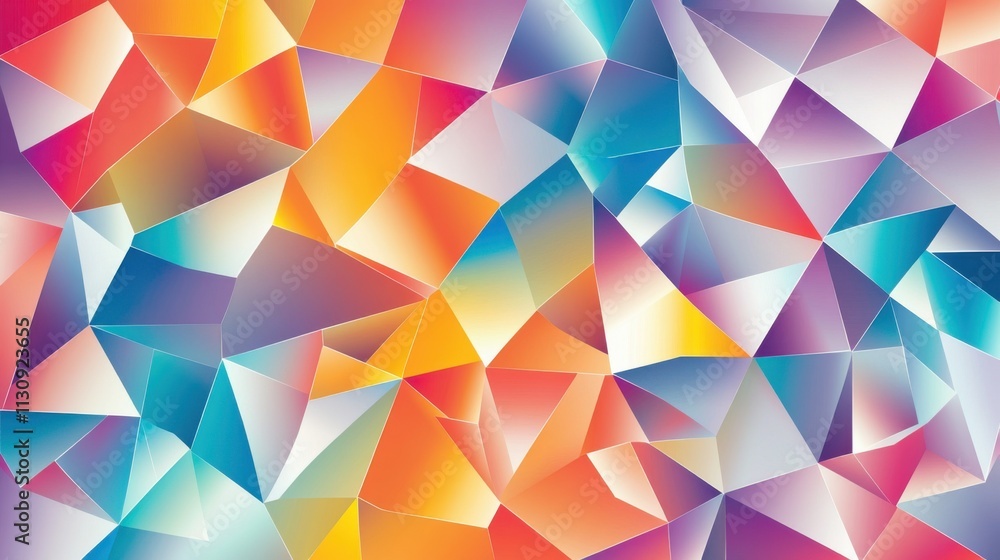 Poster Vibrant geometric abstract pattern in bright colors creating a dynamic visual experience.