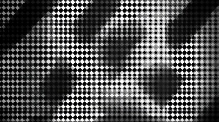 Fototapeta premium Abstract black and white pattern with dotted textures and varying shades, creating a dynamic visual effect.