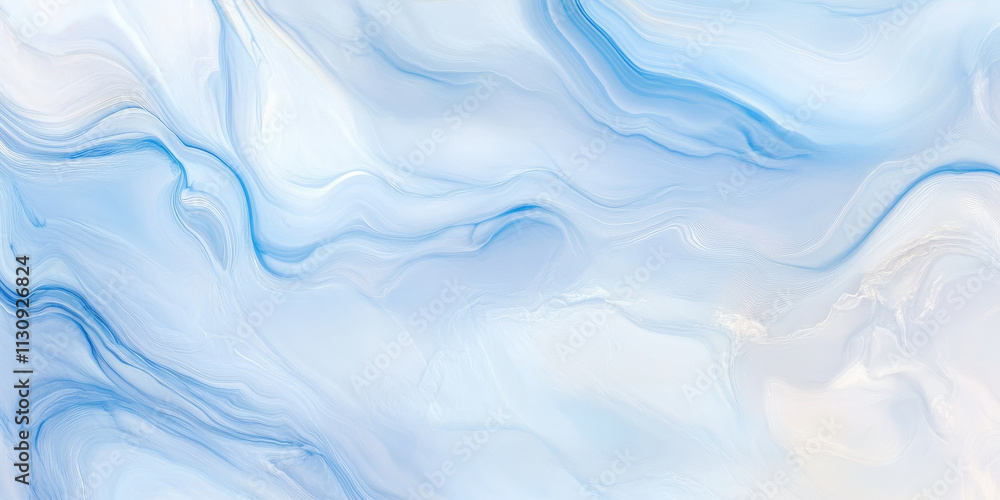 Aufkleber soft sky blue and pearly white abstract background with gentle flowing lines. the gradients blend su