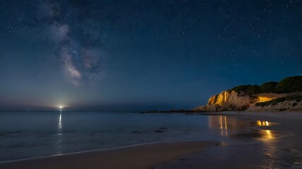 sunset on the beach with natural look