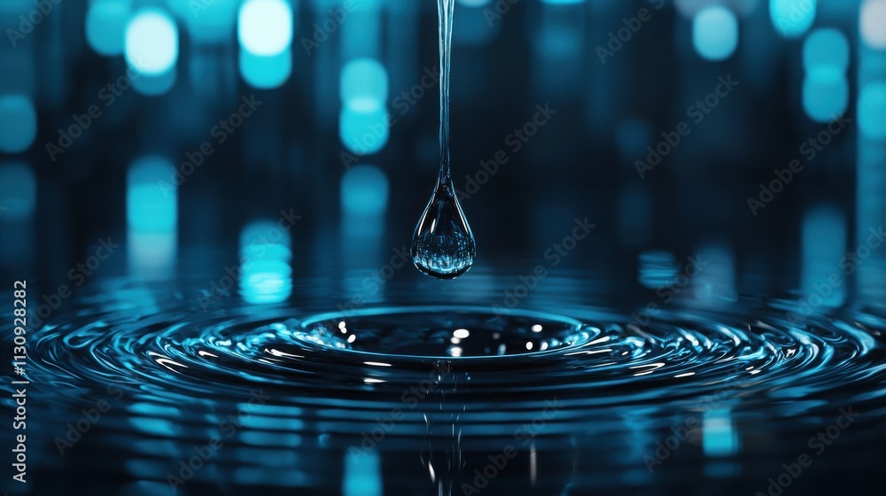 Aufkleber captivating macro shot of oil drop impacting water surface studio environment abstract visual high-d