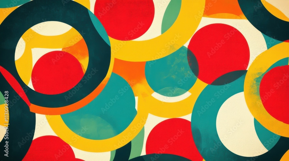 Aufkleber colorful abstract circles in vibrant hues create a playful and dynamic visual experience.