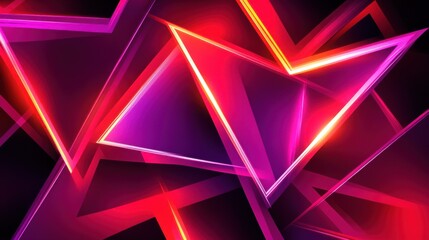 Abstract geometric shapes in vibrant pink and purple hues create a dynamic visual experience.