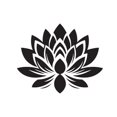 Obraz premium black silhouette illustration of lotus flower