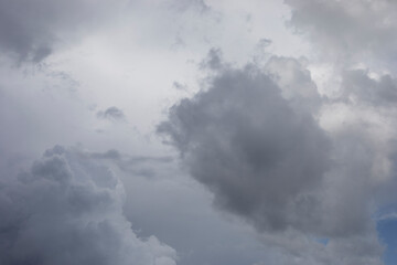 Grey clouds. The sky before the rain. Bad weather. Dark clouds.