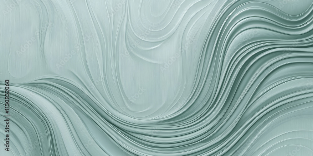 Canvas Prints light teal background with smooth, bending wave patterns. the light gray texture adds depth, perfect