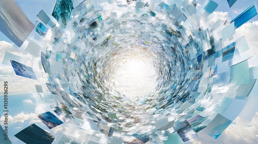 Poster digital image tunnel: a whirlwind of data and information
