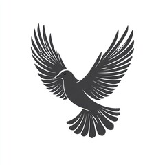 Obraz premium Silhouette of a dove in flight.