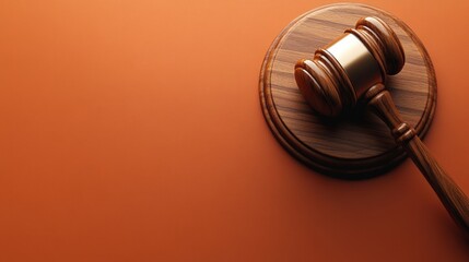 Justice Gavel on Red Background Symbolizing Law and Order, Courtroom Authority, Legal System, and Judicial Power in a Professional Setting