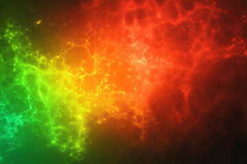Fototapeta premium A gradient vibrant background transitioning from deep crimson to bright orange and glowing neon green.