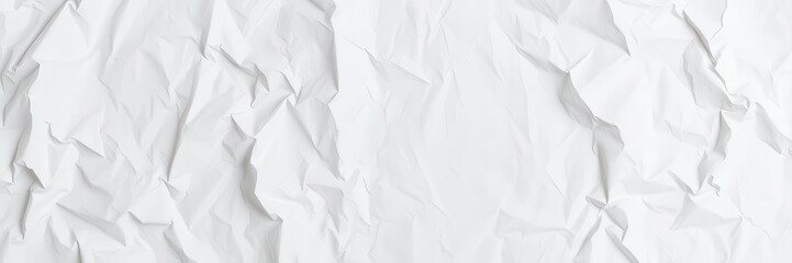 Obraz premium A close-up shot of a crumpled white paper with visible texture and creases, background, material, creases