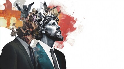 Divine Corporate: A Surreal Juxtaposition of Sacred and Secular