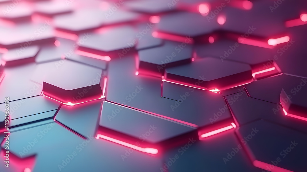 Poster dynamic hexagonal patterns abstract digital design technology environment futuristic viewpoint light