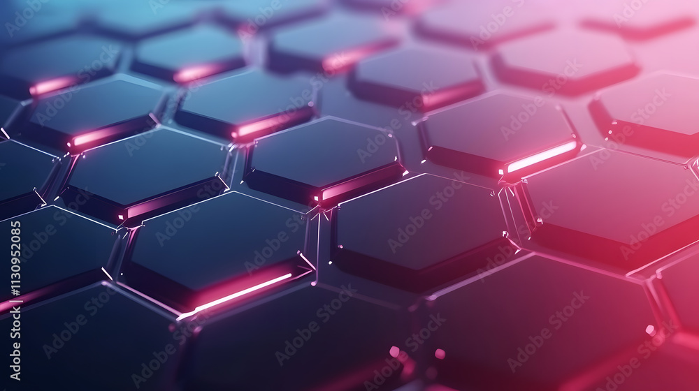 Poster abstract technology design digital space 3d graphics futuristic environment close-up view hexagonal 