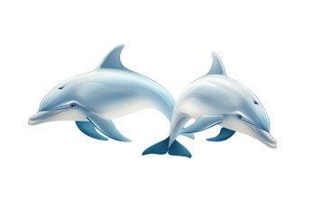 Obraz premium cute dolphin on white