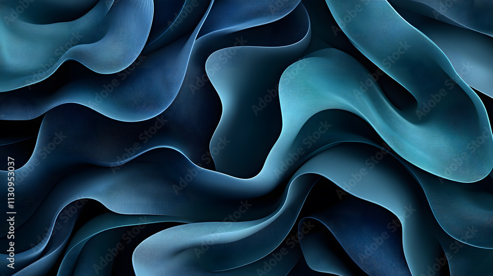 Poster fluid wave patterns abstract digital art motion graphics vibrant colors close-up view contemporary d