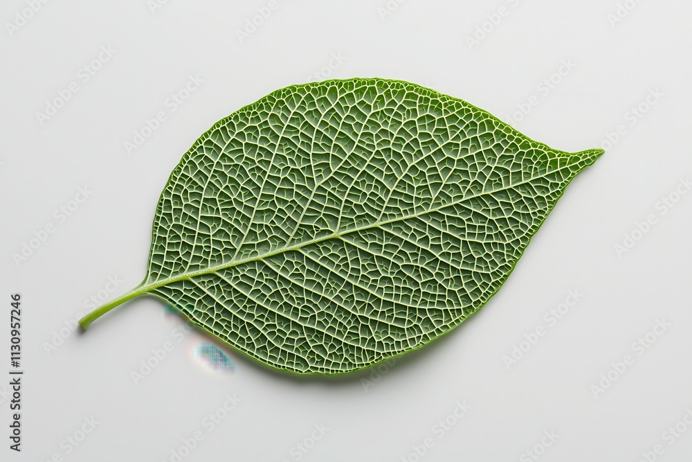 Poster transpiration process of healthy green leaf with open stomata laboratory setting macro photography n