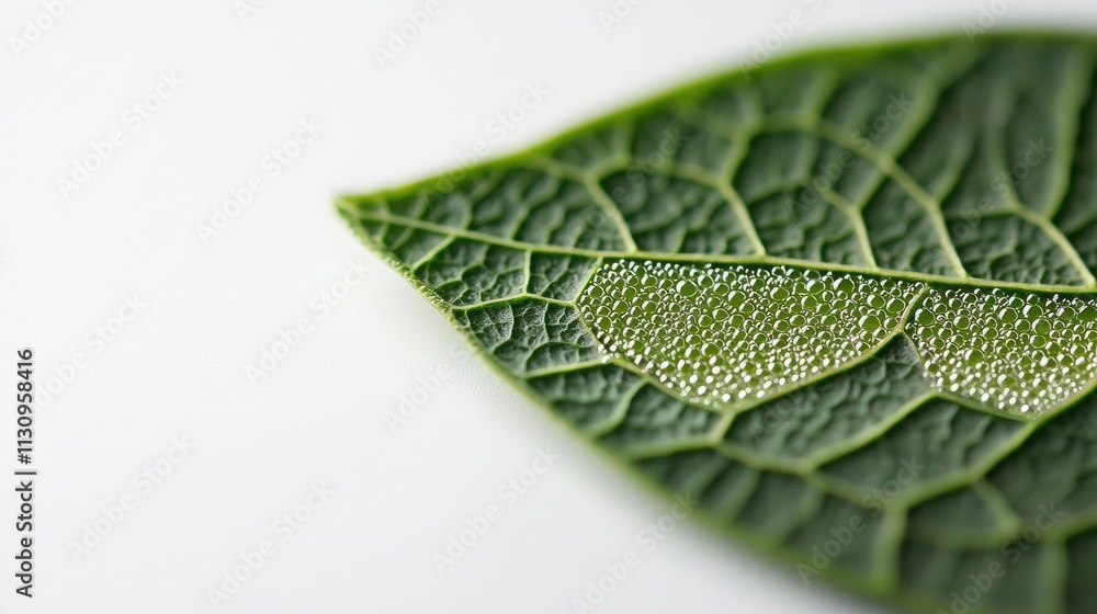 Poster macro view of leaf stomata functioning during transpiration nature scientific exploration close-up b