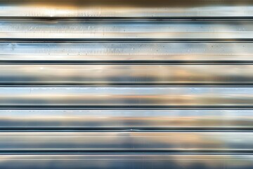 Obraz premium Metallic roller shutter doors with abstract stripe pattern background