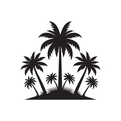 Palm tree silhouette icon vector, Palm tree vector illustration, coconut tree icon vector illustration.