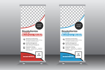 modern corporate roll up banner design template