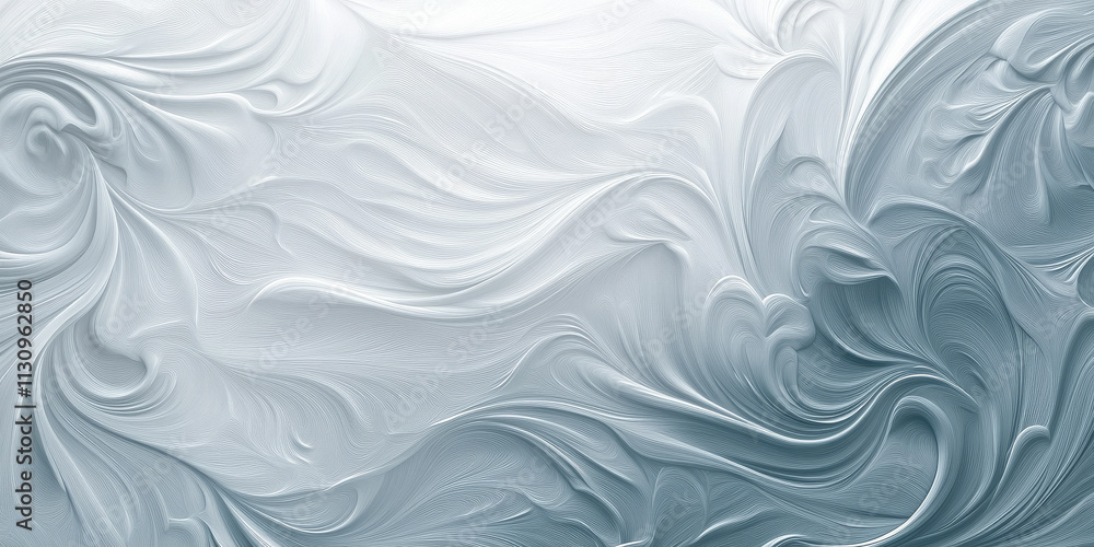 Poster light blue background with a soft wave illustration. smooth, bending patterns create a serene atmosp