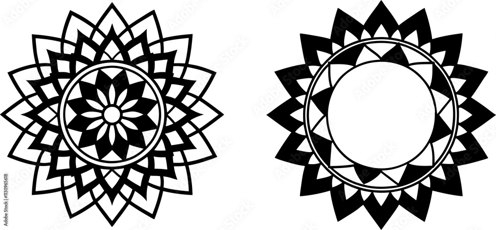 Poster abstract decorative geometric circle patterns. vector art.