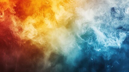 Fototapeta premium Vibrant Swirls of Smoke in Red, Orange, Yellow, and Blue Tones