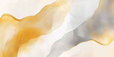 Muted gold and silver abstract background with smooth, fluid shapes. The gradients create an elegant yet ethereal visual, evoking luxury and sophistication with delicate textures for refined artistic